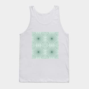 Blue-Green Abstract Mandala Pattern Tank Top